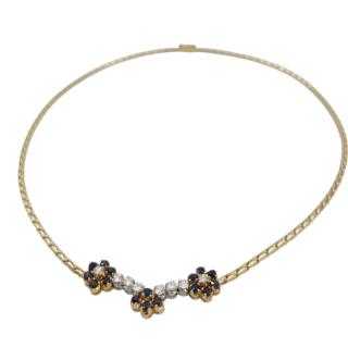 Collier Or 18K Diamants&Saphirs