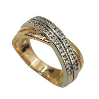 Bague 2 Ors 18 Ct Diamants