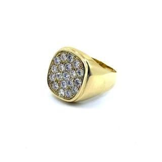 Chevalière Or Jaune 18k & Diamants