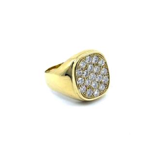 Chevalière Or Jaune 18k & Diamants