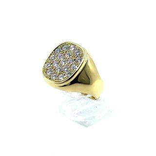 Chevalière Or Jaune 18k & Diamants