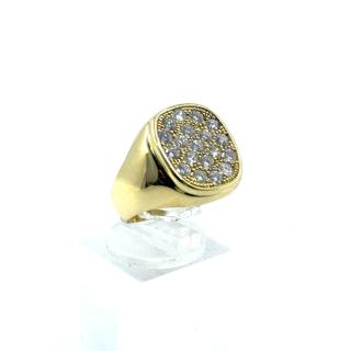 Chevalière Or Jaune 18k & Diamants