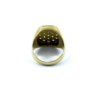 Chevalière Or Jaune 18k & Diamants