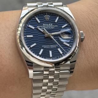 DateJust Blau Riffelmuster