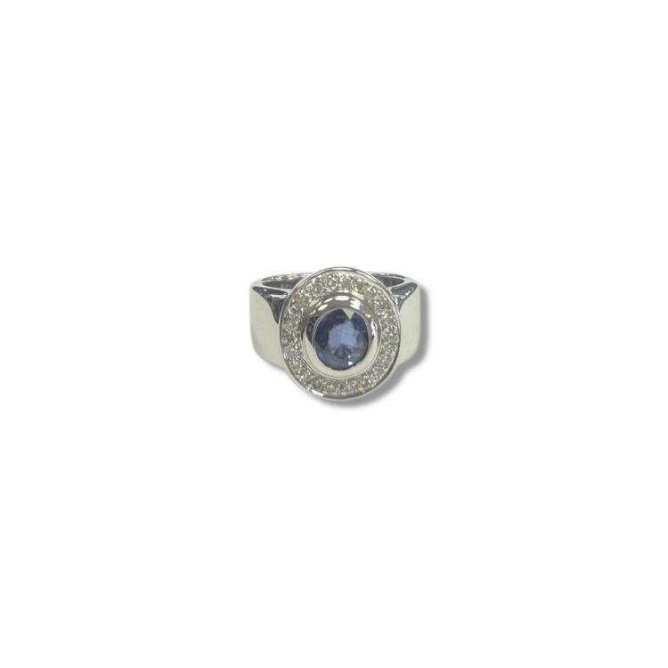 Bague or blanc 14ct