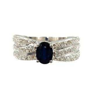 Bague Or 18 Ct Diamants&Saphir
