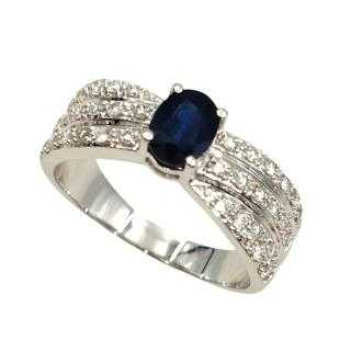 Bague Or 18 Ct Diamants&Saphir