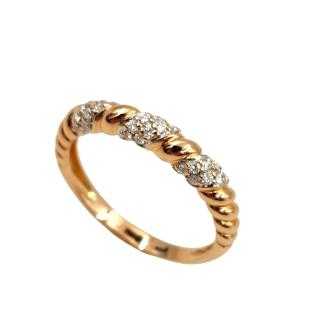 Bague Or Rose 18Ct&Diamants