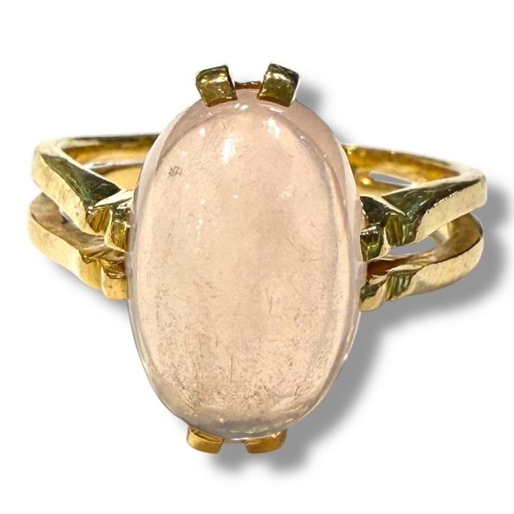 Bague Or 18Ct & Quartz Rose