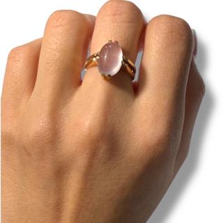 Bague Or 18Ct & Quartz Rose