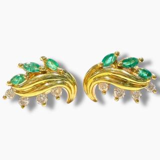 Boucles D'Oreilles Or 18Ct & Diamants