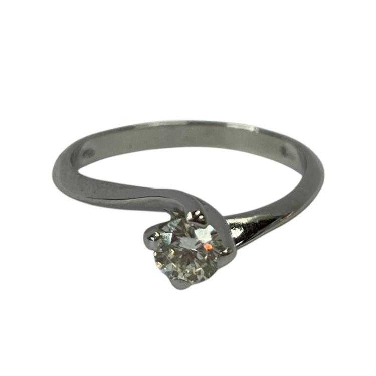 Bague Or Blanc Solitaire