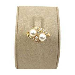 Bague Or 18 Ct Perles & Diamants
