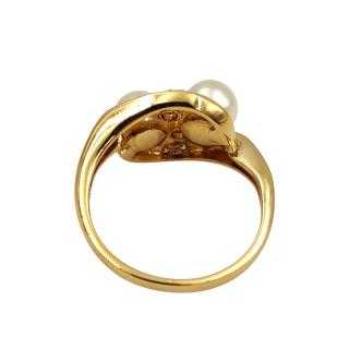 Bague Or 18 Ct Perles & Diamants