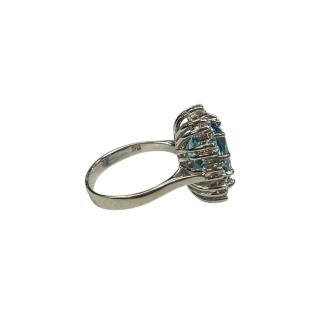 Bague Or Blanc 14ct Aigue-Marine