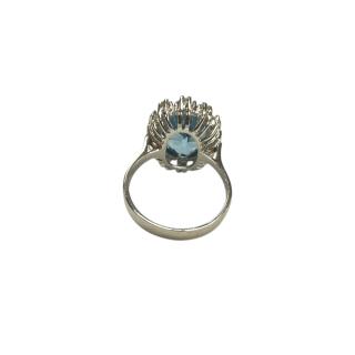 Bague Or Blanc 14ct Aigue-Marine