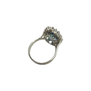 Bague Or Blanc 14ct Aigue-Marine