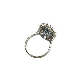 Bague Or Blanc 14ct Aigue-Marine