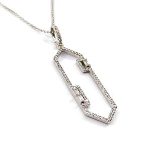 Collier Or Blanc 18k & Diamants