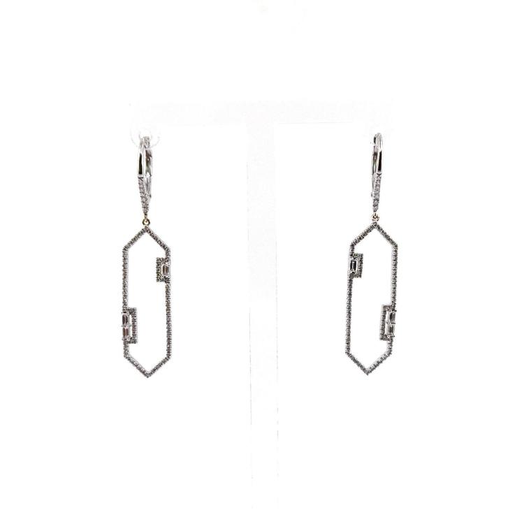 Boucles d’Oreilles Or Blanc 18k & Diamants