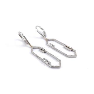 Boucles d’Oreilles Or Blanc 18k & Diamants
