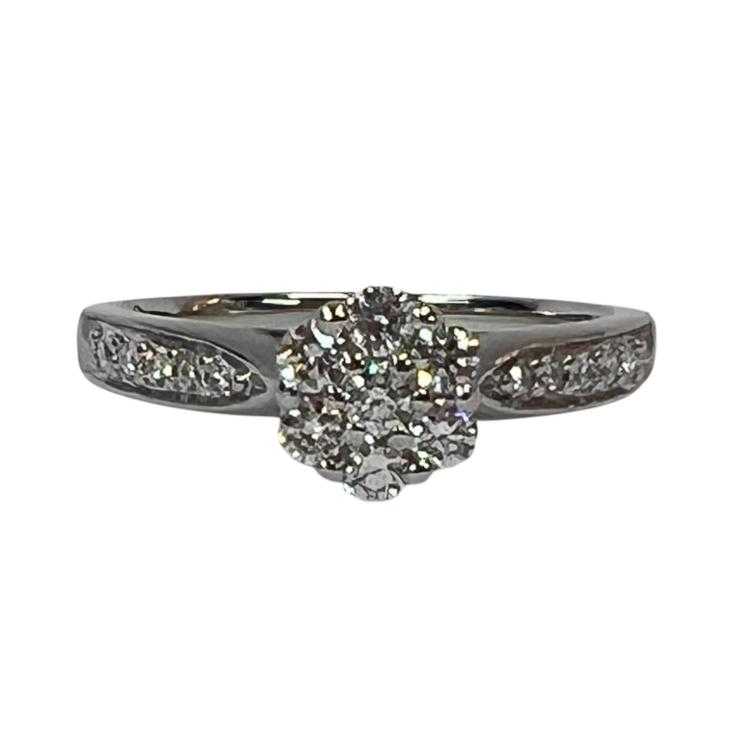 Bague Or Blanc 0.33CTS Diamants