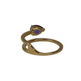 Bague Or Rose, Diamants et Améthyste