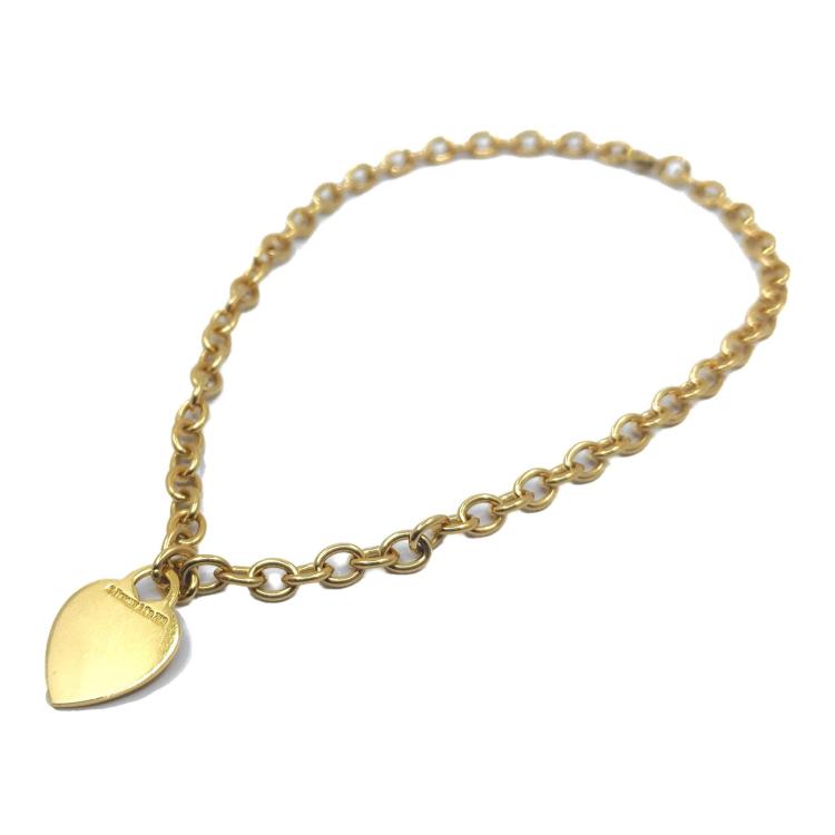 Collier Tiffany & Co et Charm cœur Or Jaune 18k