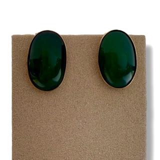 Boucles D'Oreilles Clip Or 18Ct & Jade de Birmanie