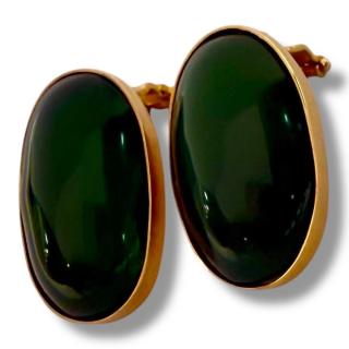 Boucles D'Oreilles Clip Or 18Ct & Jade de Birmanie