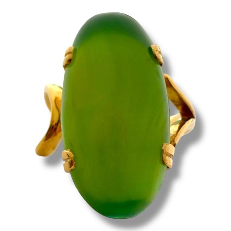 Bague Or 18Ct & Jade de Birmanie