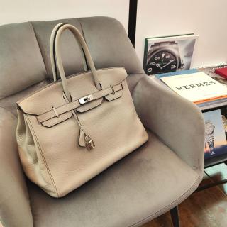 Hermès Birkin 35 Taurillon Clémence Étoupe