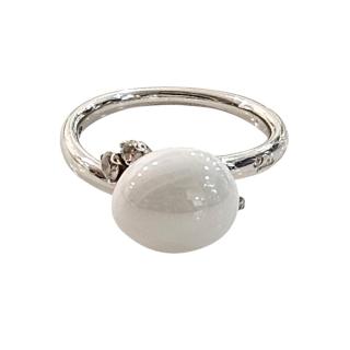 Pomellato Bague Capri Céramique Blanche et Diamants