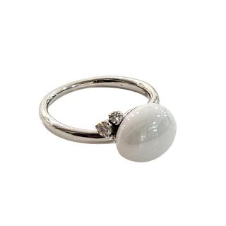 Pomellato Bague Capri Céramique Blanche et Diamants