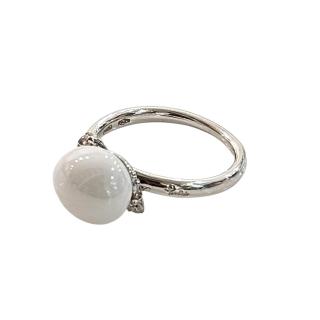 Pomellato Bague Capri Céramique Blanche et Diamants