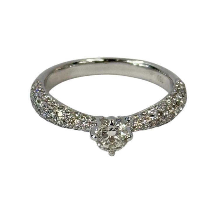 Bague Or Blanc 18CT + Diamants