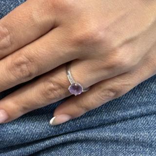 Bague Or Blanc 18CT Amethyste