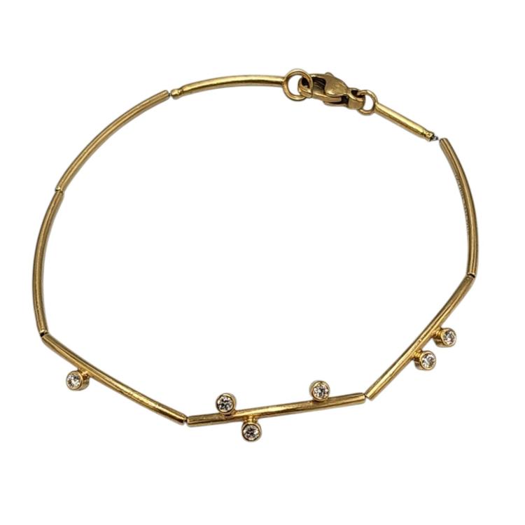 Bracelet Henrich & Denzel Or Jaune 18 Ct et Diamants