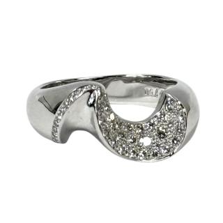 Bague Or 18CT Blanc + Diamants