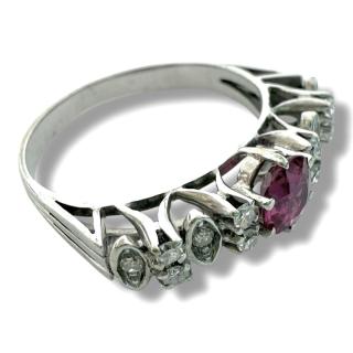 Bague Or 18Ct Diamants & Ruby