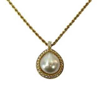 Collier Or Jaune 18CT, Diamants et Perles