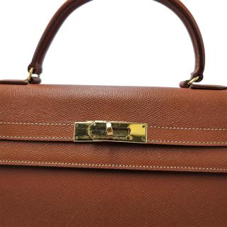 Sac Hermes Kelly sellier 32 Epsom Gold