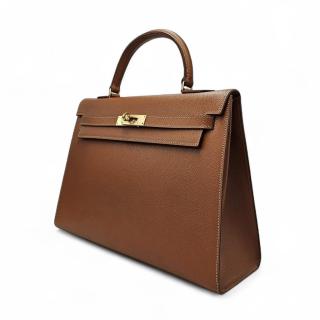 Sac Hermes Kelly sellier 32 Epsom Gold