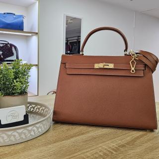 Sac Hermes Kelly sellier 32 Epsom Gold