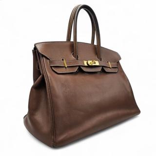 Sac Hermes Birkin 40 Marron Veau Gras