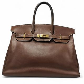 Sac Hermes Birkin 40 Marron Veau Gras