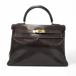 Sac Hermes Kelly 32 Boite de retour Marron