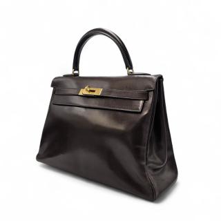 Sac Hermes Kelly 32 Boite de retour Marron