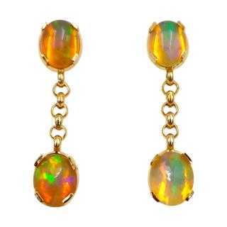 Boucles d'Oreilles Or 18Ct & Opale