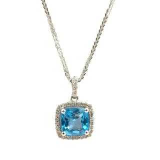 Collier Or 14Ct Topaze&Diamants